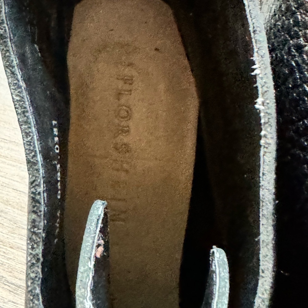 Florsheim Black Pebble Leather Lace Up 3.5” Heeled Booties. Size 38 - Picture 7 of 11